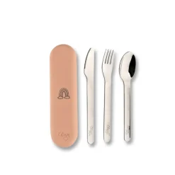 Citron Conjunto de Talheres e Estojo em Silicone - Rosa