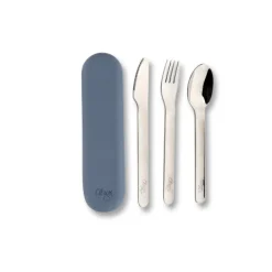 Citron Conjunto de Talheres e Estojo em Silicone - Azul Marinho