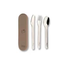Citron Conjunto de Talheres e Estojo em Silicone - Marron