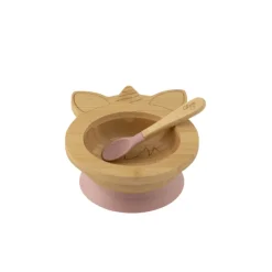 Citron Taça de Bambú com Colher - Unicornio Rosa