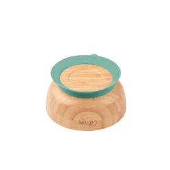 Citron Taça de Bambú c/ Ventosa e Colher - Verde