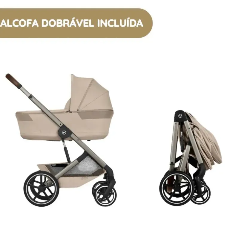 Cybex Balios S Lux Carrinho de Bebé com Alcofa Dobrável - Chocolate Brown