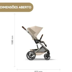 Cybex Balios S Lux Carrinho de Bebé com Alcofa Dobrável - Chocolate Brown