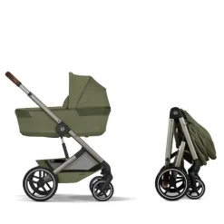 Cybex Balios S Lux Carrinho de Bebé com Alcofa Dobrável - Moss Green