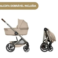 Cybex Balios S Lux Carrinho de Bebé com Alcofa Dobrável - Almond Beige