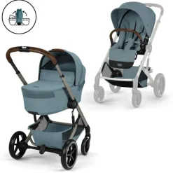 Cybex Balios S Lux Carrinho de Bebé com Alcofa Dobrável - Stormy Blue