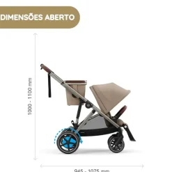 Cybex Carrinho de Bebé e-Gazelle S TPE - Chocolate Brown