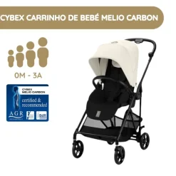 Cybex Carrinho de Bebé Melio Carbon (2025) - Canvas White