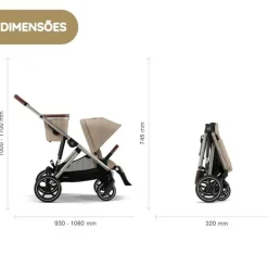 Cybex Gazelle S Carrinho de Bebé - Moon Black