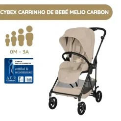 Cybex Melio Carbon Carrinho de Bebé - Almond Beige