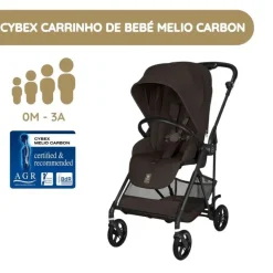 Cybex Melio Carbon Carrinho de Bebé - Chocolate Brown