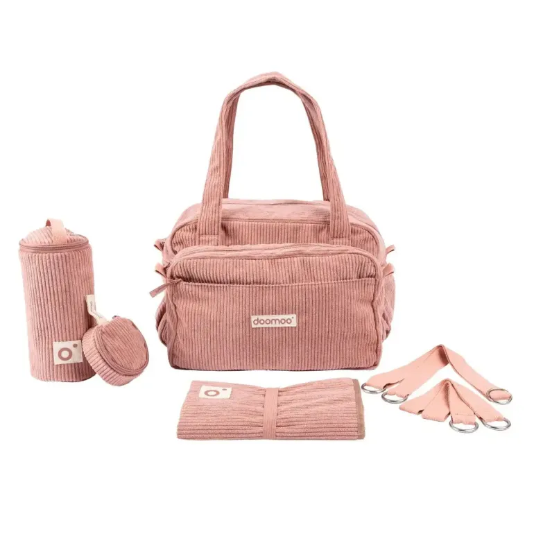 Doomoo Mala Muda Fraldas Fluffy - Corduroy Rosa