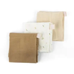 Doomoo Pack 3 Musselinas 70X70 Lovely - Sweety Cream