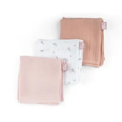 Doomoo Pack 3 Musselinas 70X70 Lovely - Flower Pink