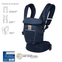 Ergobaby Adapt SoftFlex Mesh Azul Meia Noite - Mochila Portabebé