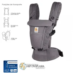 Ergobaby Adapt SoftFlex Mesh Gris Grafito - Mochila Portabebé
