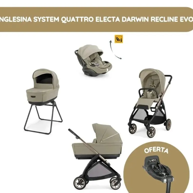 Inglesina System Quattro Electa Darwin Recline Evo - Hangar Beige