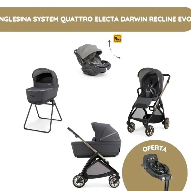 Inglesina System Quattro Electa Darwin Recline Evo - Garage Grey