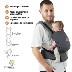 Isara Mochila Portabebé Quick Full Buckle V2 - Graphite Linen