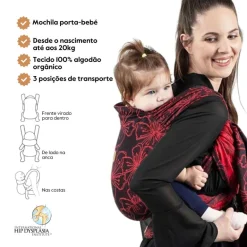 Isara Mochila Portabebé QuickTie One Size - Bloom in Noir