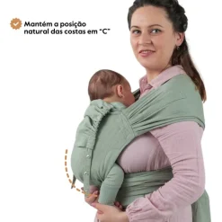 Isara Mochila Portabebé QuickTie - Sage Green Linen