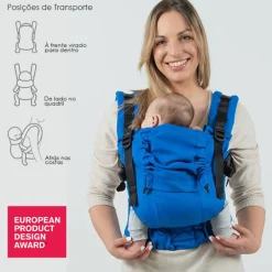 Isara Mochila Portabebé The ONE One size - Iris Blue Bamboo