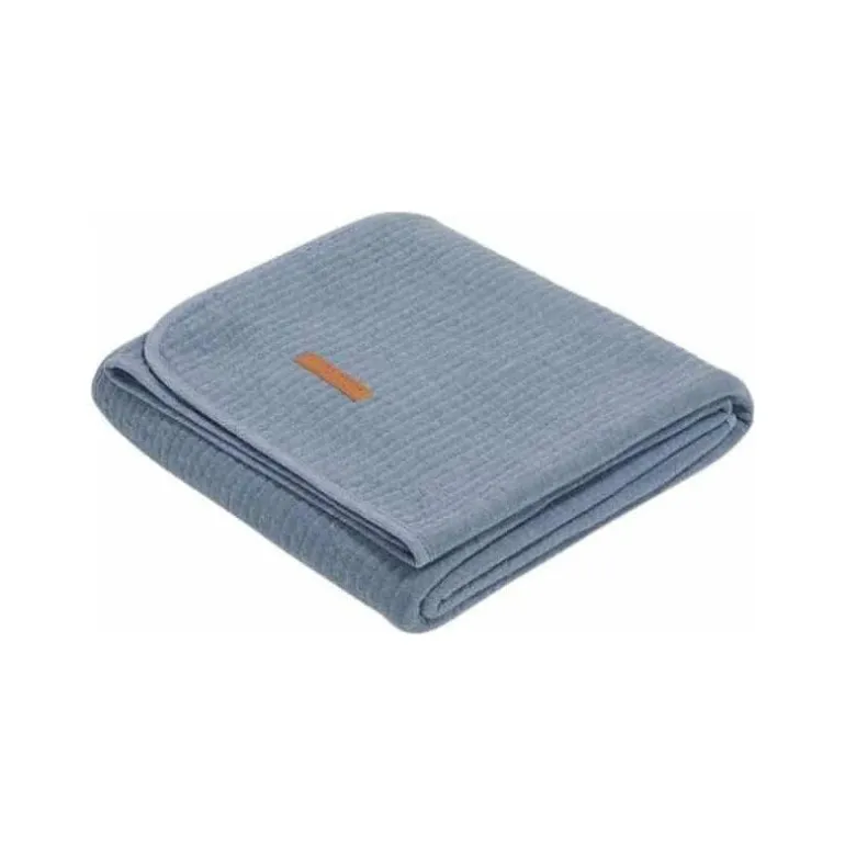 Little Dutch Manta de Malha para Berço | Cot Blanket | Pure Denim Blue