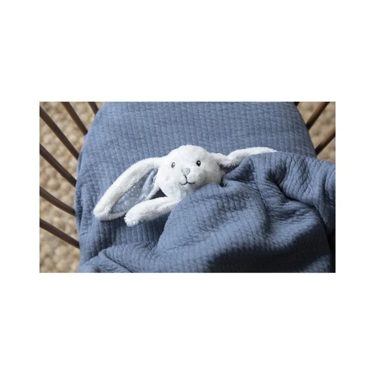 Little Dutch Manta de Malha para Berço | Cot Blanket | Pure Denim Blue