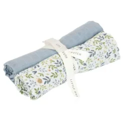 Little Dutch Swaddles 70 x 70 em Musselina - Forest Adventure ; Denim Blue