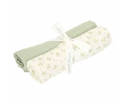Little Dutch Swaddle 120 x 120 em Musselina - Blueberry Leaves