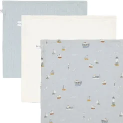 Little Dutch Toalhas de Rosto - Sailors Bay Blue / Pure Soft White / Pure Soft Blue