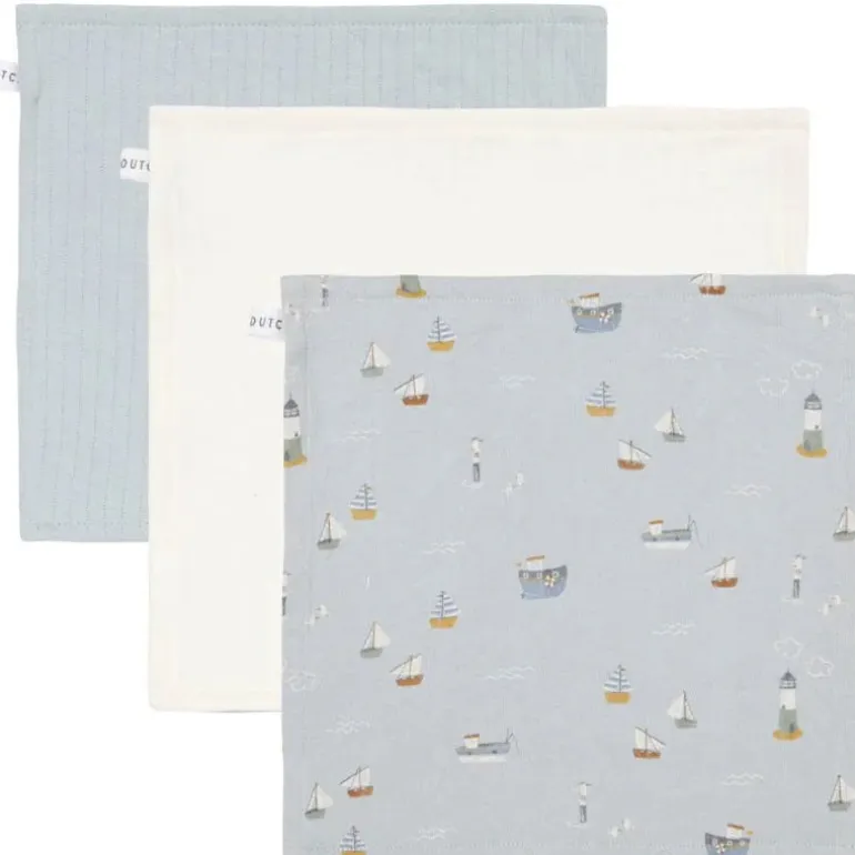 Little Dutch Toalhas de Rosto - Sailors Bay Blue / Pure Soft White / Pure Soft Blue