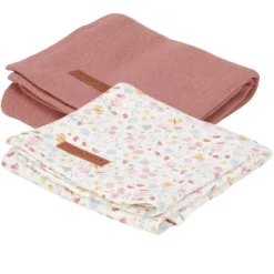 Little Dutch Toalhas de Rosto - Pure Pink Blush / Flowers & Butterflies