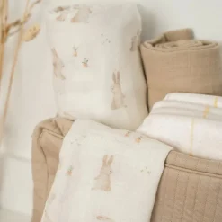 Little Dutch Toalhas de Rosto em Musselina | Facecloths - Baby Bunny / Bege