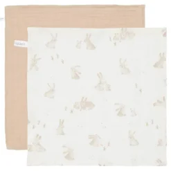 Little Dutch Toalhas de Rosto em Musselina | Facecloths - Baby Bunny / Bege