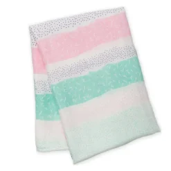Lulujo - Musselina de Bambu 120x120cm - Ricas e Pontos Rosas