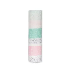 Lulujo - Musselina de Bambu 120x120cm - Ricas e Pontos Rosas