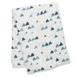 Lulujo - Musselina de Bambu 120x120cm - Triângulos Azuis