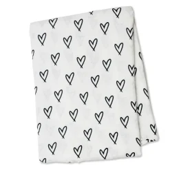 Lulujo - Musselina de Bambu 120x120cm - Corações