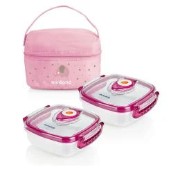 Miniland Conjunto de 2 Recipientes Hermifresh - Rosa