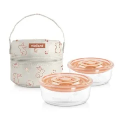 Miniland Conjunto de 2 Recipientes Naturround - Bunny