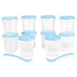 Miniland 10 Recipientes Herméticos 250ml + 2 Colheres Azul