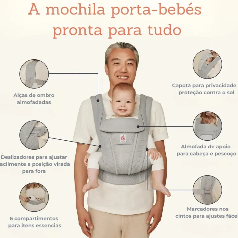 Mochila Porta-bebés Omni Deluxe Mesh da Ergobaby - Graphite Grey