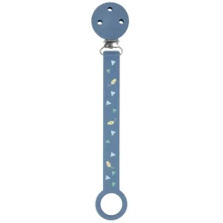 Nattou Prende Chupeta Silicone - Azul Escuro Com Peixes