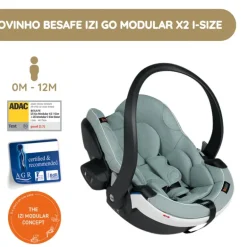 Ovinho para Bebé BeSafe iZi Go Modular X2 i-Size - Sea Green Mélange