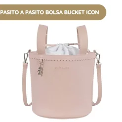 Pasito a Pasito Bolsa Bucket Icon Rose