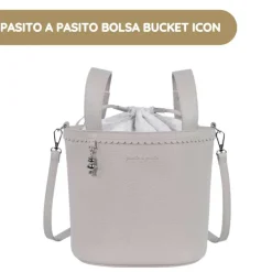 Pasito a Pasito Bolsa Bucket Icon Smoke