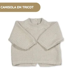 Pasito a Pasito Conjunto Recém-nascido Tricot 0-1M/56 cm - Beige