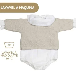 Pasito a Pasito Conjunto Recém-nascido Tricot 0-1M/56 cm - Beige