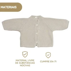 Pasito a Pasito Conjunto Recém-nascido Tricot 0-1M/56 cm - Beige